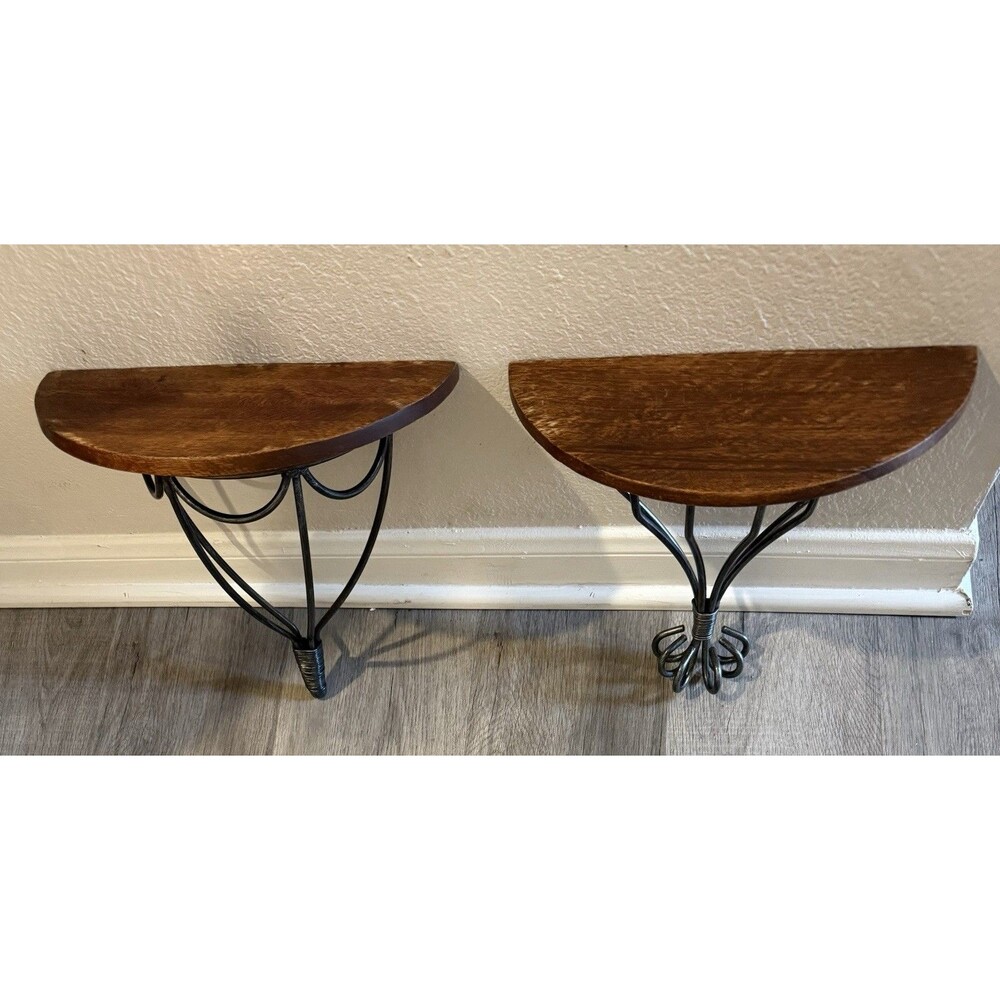 Iron And Wood Wall Mountable  Shelf Set Of 2  Very Nice